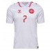 Maillot de foot Danemark Mathias Jensen #7 Extérieur vêtements Europe 2024 Manches Courtes